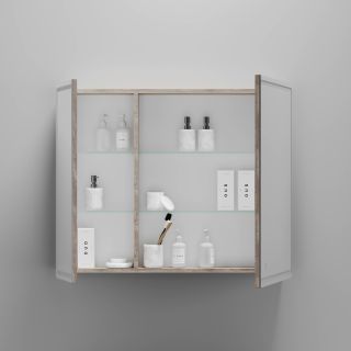 Зеркальный шкаф с LED подсветкой Sancos Mirror MI90EG 89см дуб галифакс натуральный